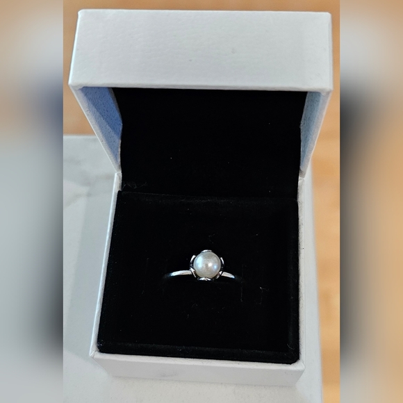 Pandora Cultured Elegance Freshwater Pearl Ring 58 - Picture 6 of 7